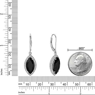Gemminded Sterling Silver Lab Created Black Sapphire Earrings