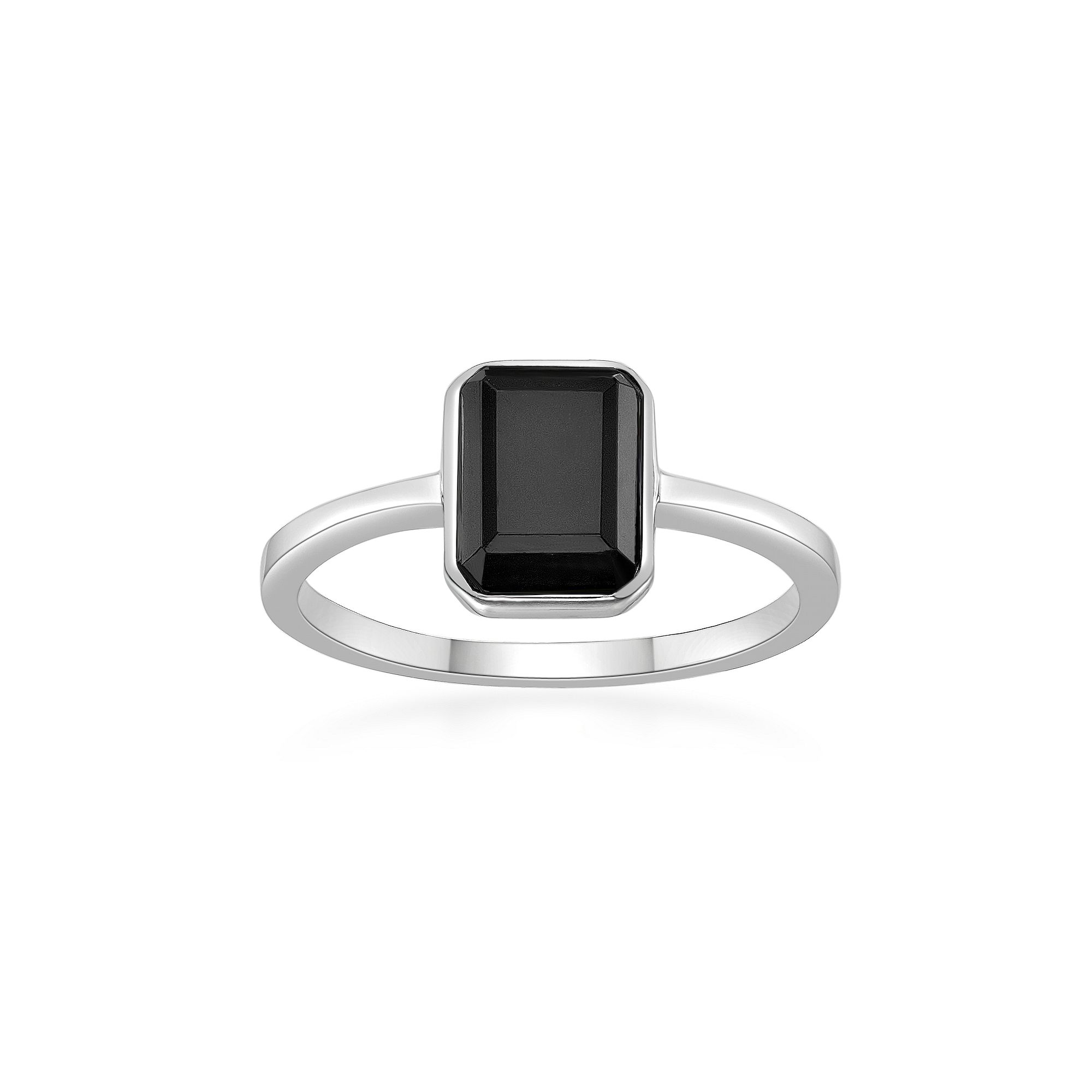 Gemminded Sterling Silver Octagon Black Onyx Ring, Womens, Size: 10