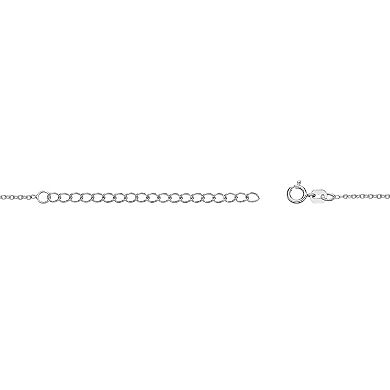 Gemminded Sterling Silver Onyx & Lab-Created White Sapphire Pendant Necklace
