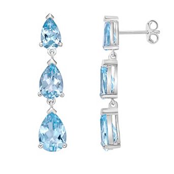 Gemminded Sterling Silver Blue Topaz Earrings