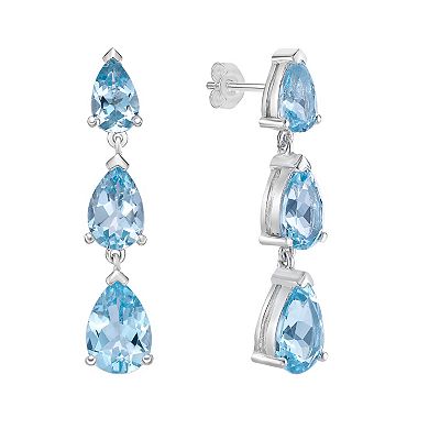 Gemminded Sterling Silver Blue Topaz Earrings