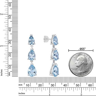 Gemminded Sterling Silver Blue Topaz Earrings