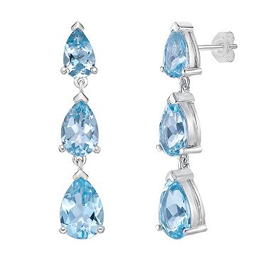 Gemminded Sterling Silver Blue Topaz Earrings