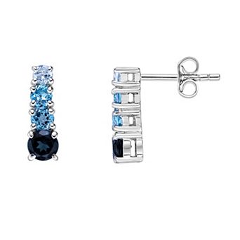 Gemminded Sterling Silver Blue Topaz Earrings