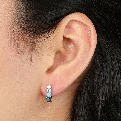 Gemminded Sterling Silver Blue Topaz Earrings