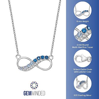 Gemminded Sterling Silver Blue & Lab-Created White Sapphire Topaz Pendant Necklace