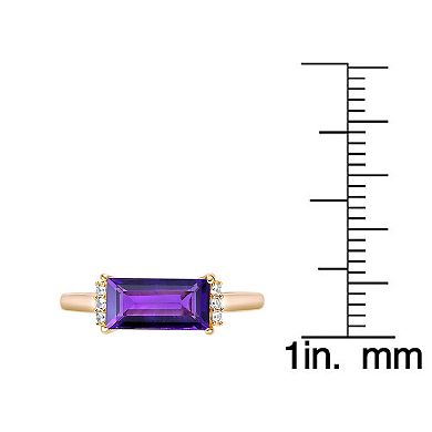 Gemminded 18k Gold Over Sterling Silver Amethyst & Lab-Created White Sapphire Ring