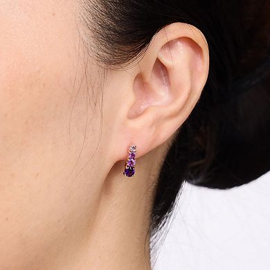Gemminded 18k Rose Gold Over Sterling Silver Amethyst Earrings