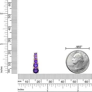 Gemminded 18k Rose Gold Over Sterling Silver Amethyst Pendant Necklace