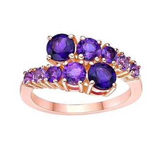 Gemminded 18k Rose Gold Over Sterling Silver Amethyst Ring