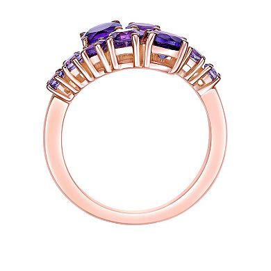 Gemminded 18k Rose Gold Over Sterling Silver Amethyst Ring