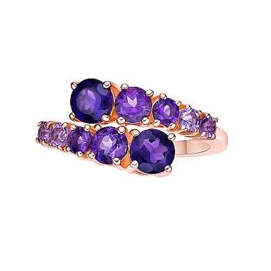 Gemminded 18k Rose Gold Over Sterling Silver Amethyst Ring