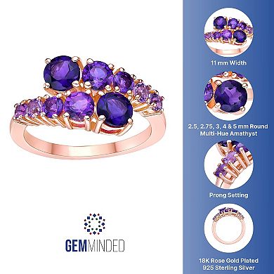 Gemminded 18k Rose Gold Over Sterling Silver Amethyst Ring