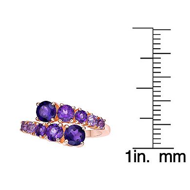 Gemminded 18k Rose Gold Over Sterling Silver Amethyst Ring