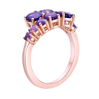 Gemminded 18k Rose Gold Over Sterling Silver Amethyst Ring