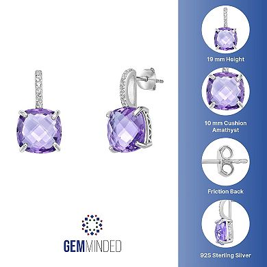Gemminded Sterling Silver Amethyst & White Topaz Earrings
