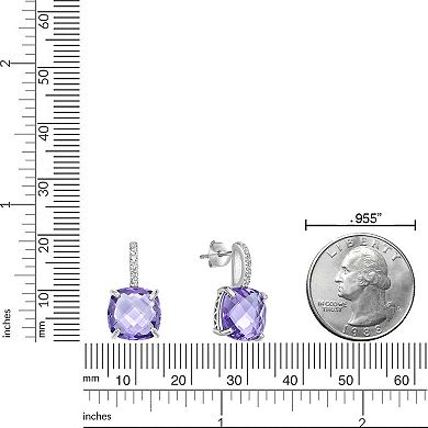 Gemminded Sterling Silver Amethyst & White Topaz Earrings