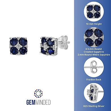 Gemminded Sterling Silver Lab-Created Sapphire & Lab-Created White Sapphire Earrings