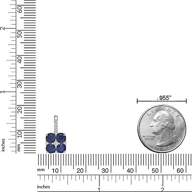 Gemminded Sterling Silver Lab-Created Sapphire & Lab-Created White Sapphire Pendant Necklace