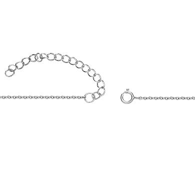 Gemminded Sterling Silver Lab-Created Sapphire Pendant Necklace