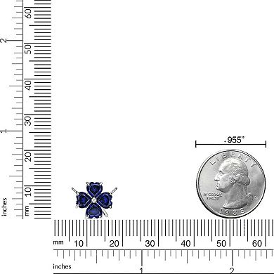 Gemminded Sterling Silver Lab-Created Sapphire Pendant Necklace