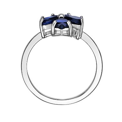 Gemminded Sterling Silver Lab-Created Sapphire Ring