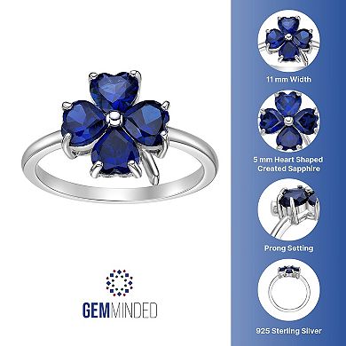 Gemminded Sterling Silver Lab-Created Sapphire Ring