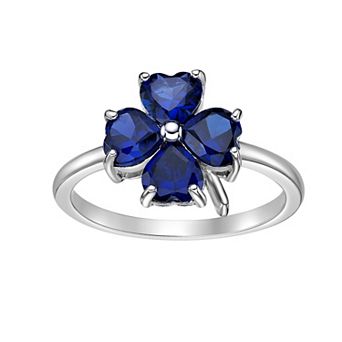 Gemminded Sterling Silver Lab-Created Sapphire Ring