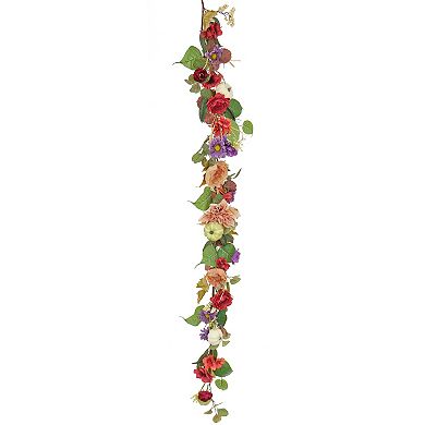 National Tree Company Harvest Serenity 72-in. Mixed Flower & Pumpkin Garland