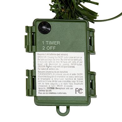 National Tree Company 3-Piece Feel Real Artificial Buzzard Pine Battery-Operated LED 5-ft. Entrance Tree in Pot, 24-in. Wreath & 6-ft. Garland Set