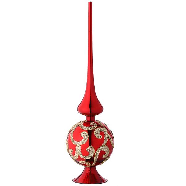 National Tree Company 15-in. Red & Gold Glass Tree Topper