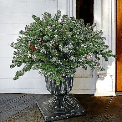National Tree Company 24-in. Feel-Real® Flocked Faux Morgan Spruce Pre-Lit Porch Bush