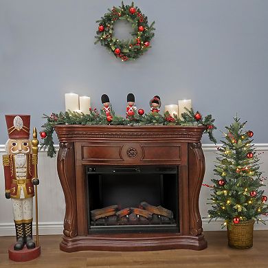 National Tree Company Feel Real® 3-Piece Scotch Creek Faux Fir LED Entrance Tree, Wreath, & Garland Set