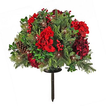 National Tree Company 28" LED Light-Up Vienna Christmas Waltz Urn Filler