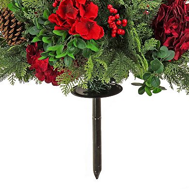 National Tree Company 28" LED Light-Up Vienna Christmas Waltz Urn Filler
