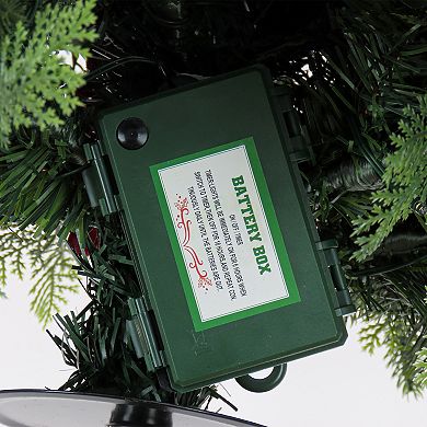 National Tree Company 28" LED Light-Up Vienna Christmas Waltz Urn Filler