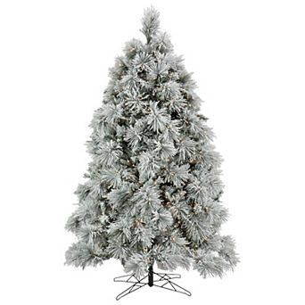 National Tree Company HGTV 6.5' Flocked Bavarian Pre-Lit Christmas Pine Tree
