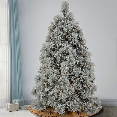 National Tree Company HGTV 6.5' Flocked Bavarian Pre-Lit Christmas Pine Tree