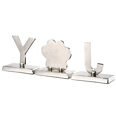 National Tree Company 3-Piece "Joy" Paw Print Silver & Gold Sparkle Stocking Holder Set