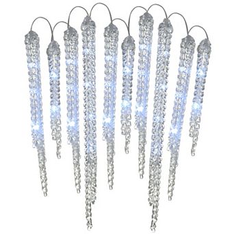 National Tree Company 16 in Cool White LED Icicles String Lights