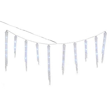National Tree Company 16-in. Cool White LED Icicles String Lights