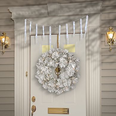 National Tree Company 16-in. Cool White LED Icicles String Lights