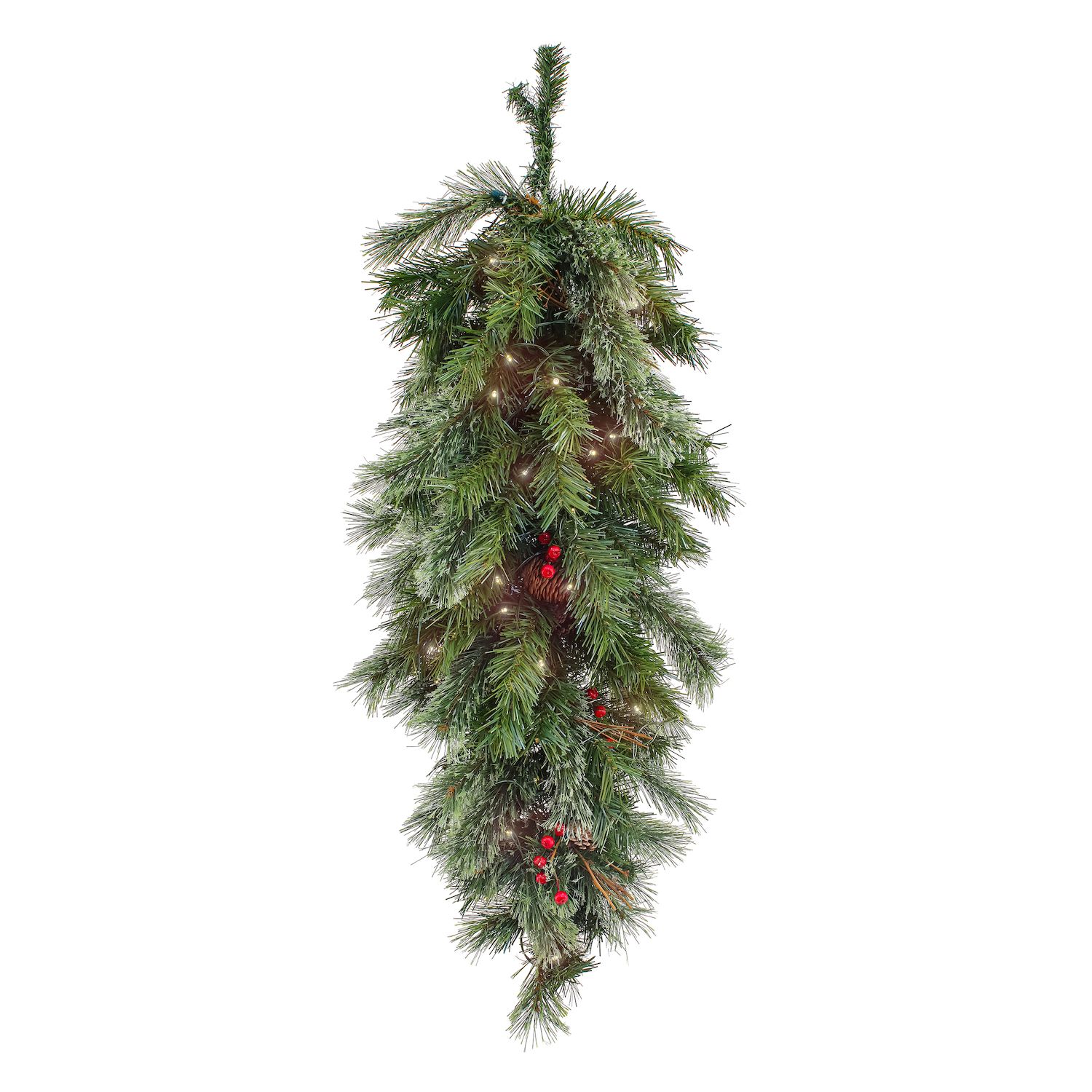 National Tree Company 32 Snowy Dunhill Fir Double-Sided Snowflake with Battery Operated LED Lights