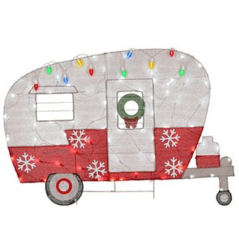 National Tree Company 32" LED Light-Up 2D Christmas Camper Bus