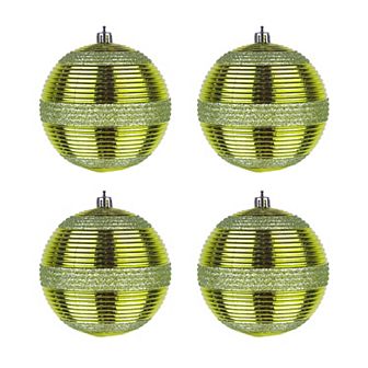 National Tree Company First Traditions 4-Pack Green Christmas Shatterproof Bauble Ornaments