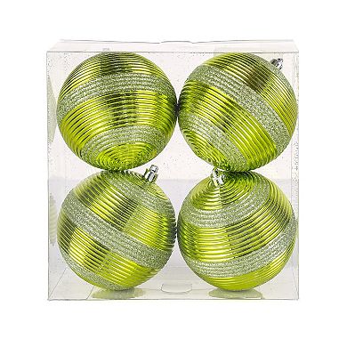 National Tree Company First Traditions 4-Pack Green Christmas Shatterproof Bauble Ornaments