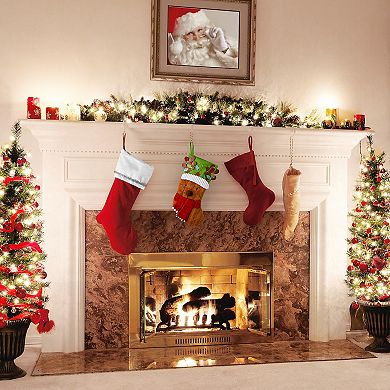 National Tree Company 20" Be Merry Novelty Bear Christmas Stocking