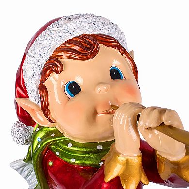 National Tree Company 37" LED Light-Up Pixie Elf with Horn