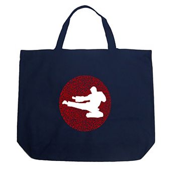Large Word Art Tote Bag -Types of Martial Arts