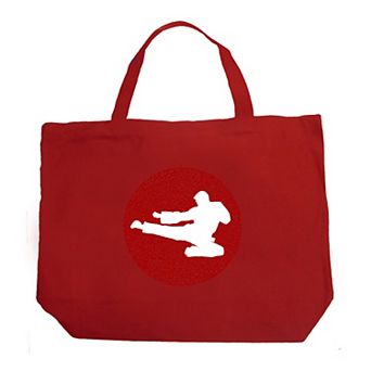 Large Word Art Tote Bag -Types of Martial Arts
